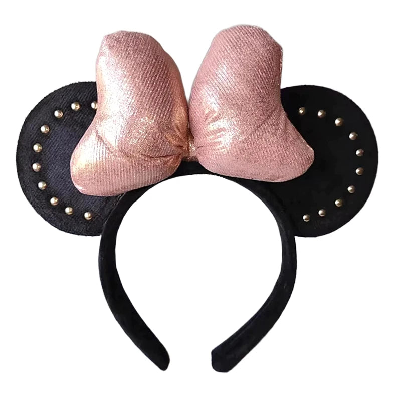 Cartoon Women's Sweet Mickey Mouse Hairband Bow Minnie Mouse Ear Headband Party Birthday Theme Park Wear Girl Hair Accessories Qme Headband 7