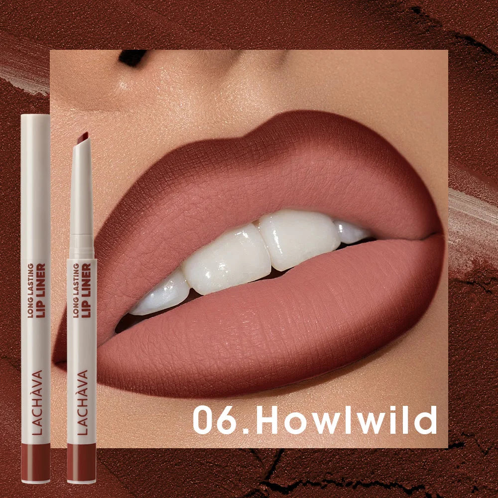 Matte Lip Liner Pen Long-lasting Water Sweat Resistant Twisted Design Qme 06