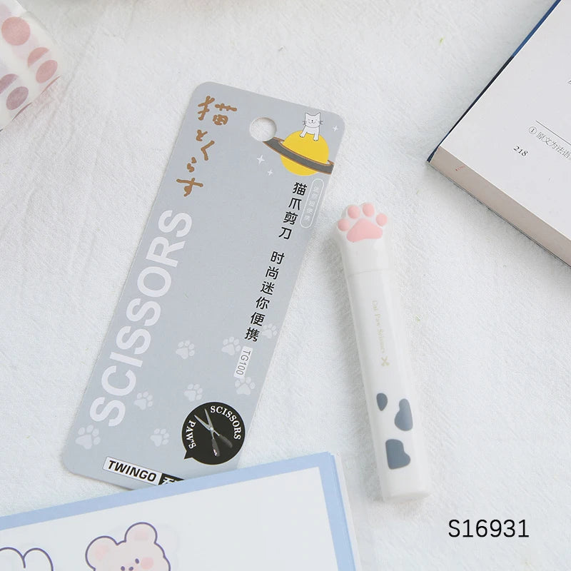 4 Styles Stainless Steel Cat Paw Scissors, Creative Cute Portable Paper Cutting Tool, Student Journaling Supplies Craft Tool Qme WH