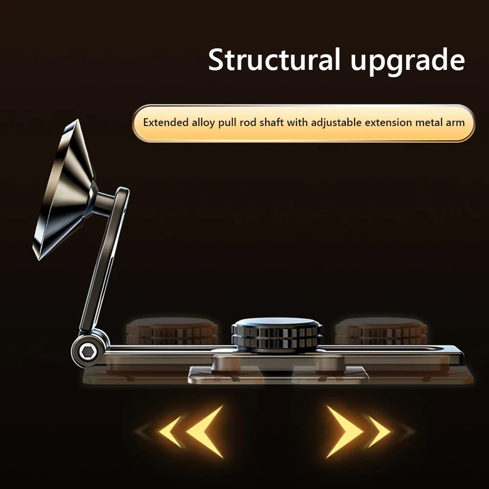 Magnetic Car Phone Bracket Aluminum Alloy Foldable Mobile Phone Mount Stand 360 Degree Rotary Suspension for Tesla Model 3 X Y S Qme