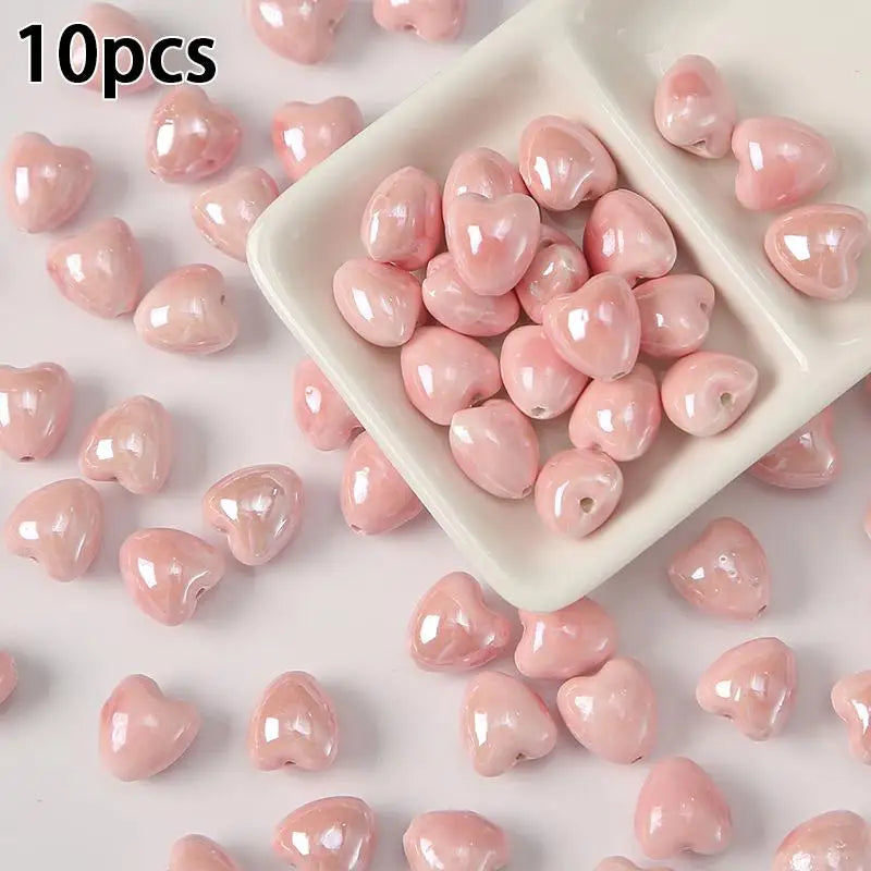10Pcs Ceramic Loose Beads, DIY Jewelry Making Supplies for Necklaces & Earrings, Ceramic Pendants for Crafting Accessories Qme A2