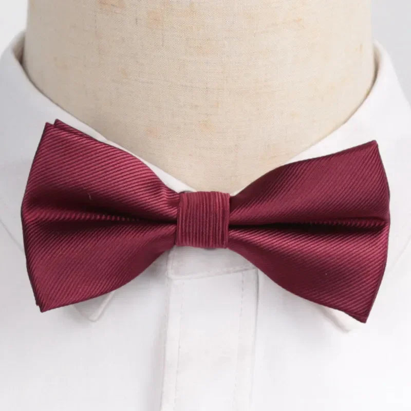 Classic Black Men Bow Ties Fashion Polyester Bowtie Woven Dot Checked Stripped Butterfly Wedding Dress Mens Formal Dog Butterfly Qme A3