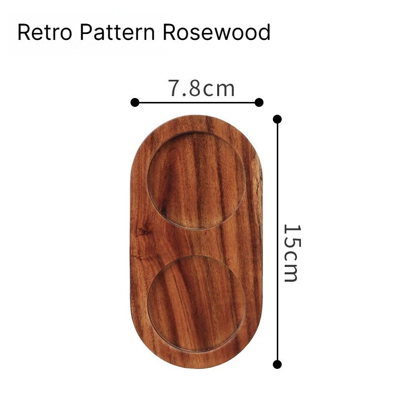 A 6 Inch Acrylic Pepper Mill Ceramic Core Grinder, Rubber Wood Double Hole Tray & Small Wood Spoon Spice Seasoning Set Qme