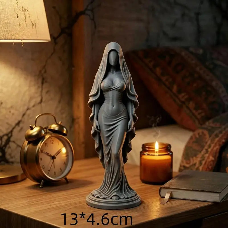 3D Printed Praying Angel Statue Guardian Angel Figurine White Gold Religious Sculpture For Home Altar Decor Qme A5