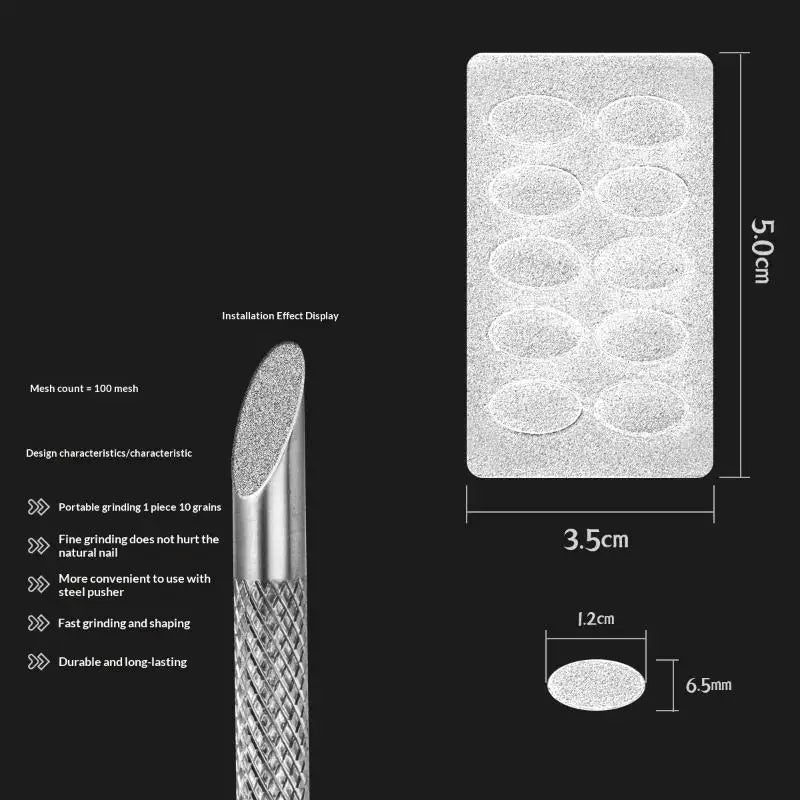 Double-ended Nail Beveled Head Cuticle Pusher Remover Stainless Steel Qme White 1