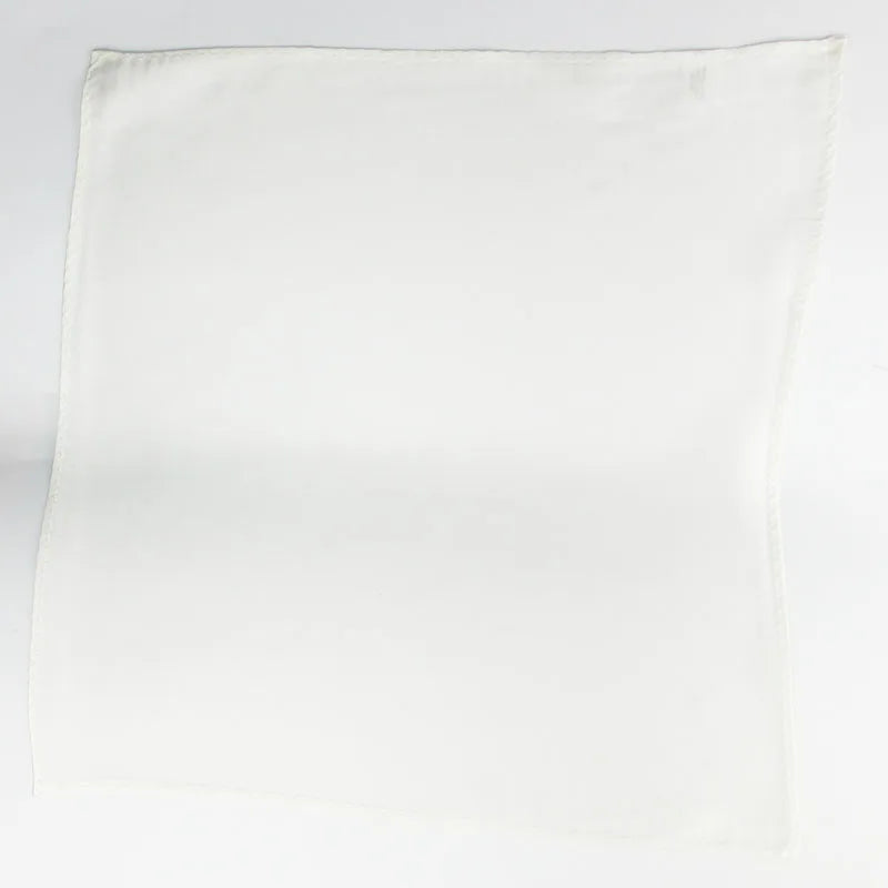 Classic Solid White Brown Pocket Square Gentleman Elegant Silk Qme
