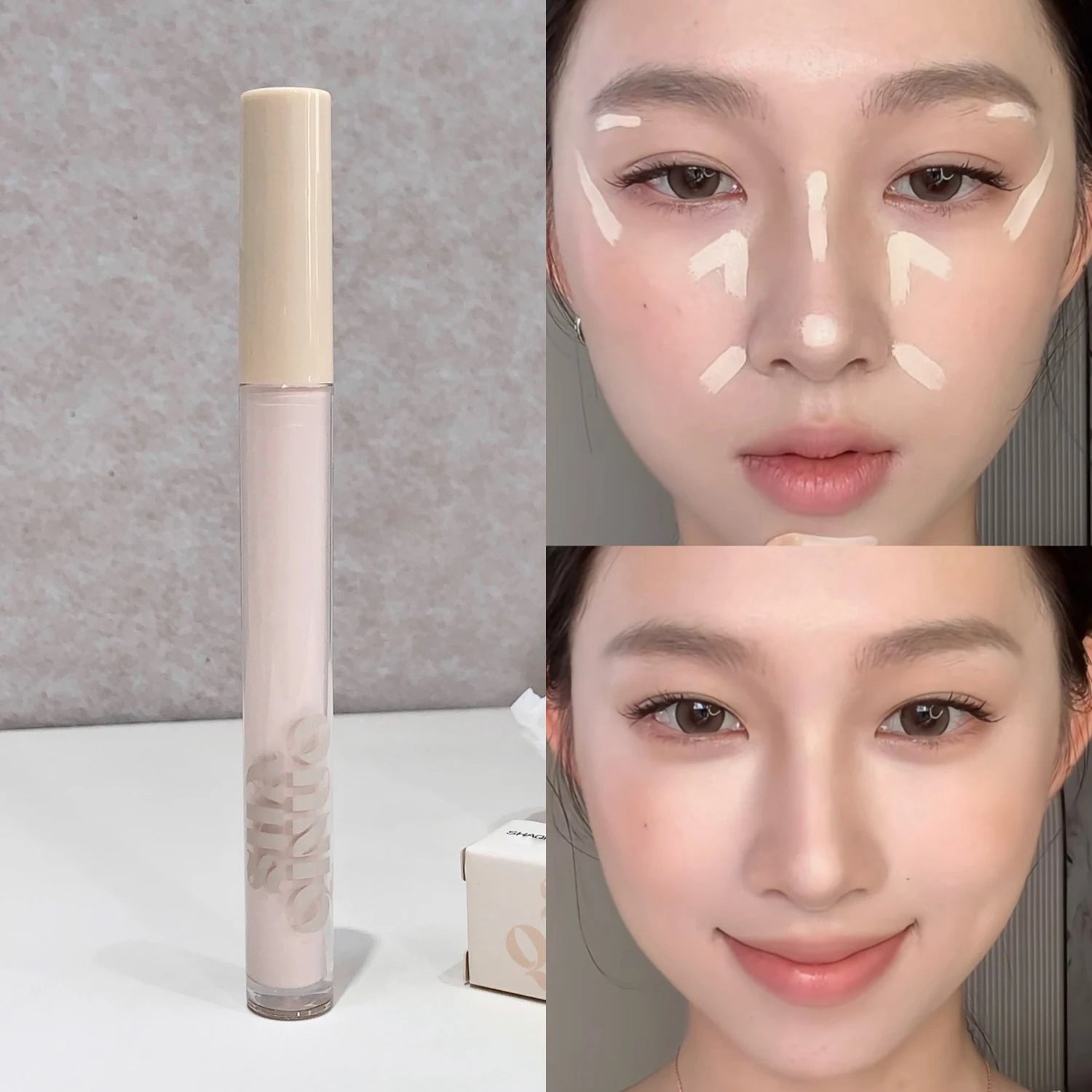 SHAQINUO Liquid Contouring Highlighter Powerful Concealer Whitening Qme S9091-02