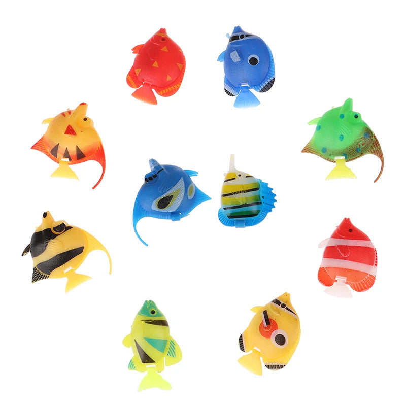 .10Pcs Aquarium Fish Tank Artificial Fake Floating Fish Pet Decor Ornaments. Qme
