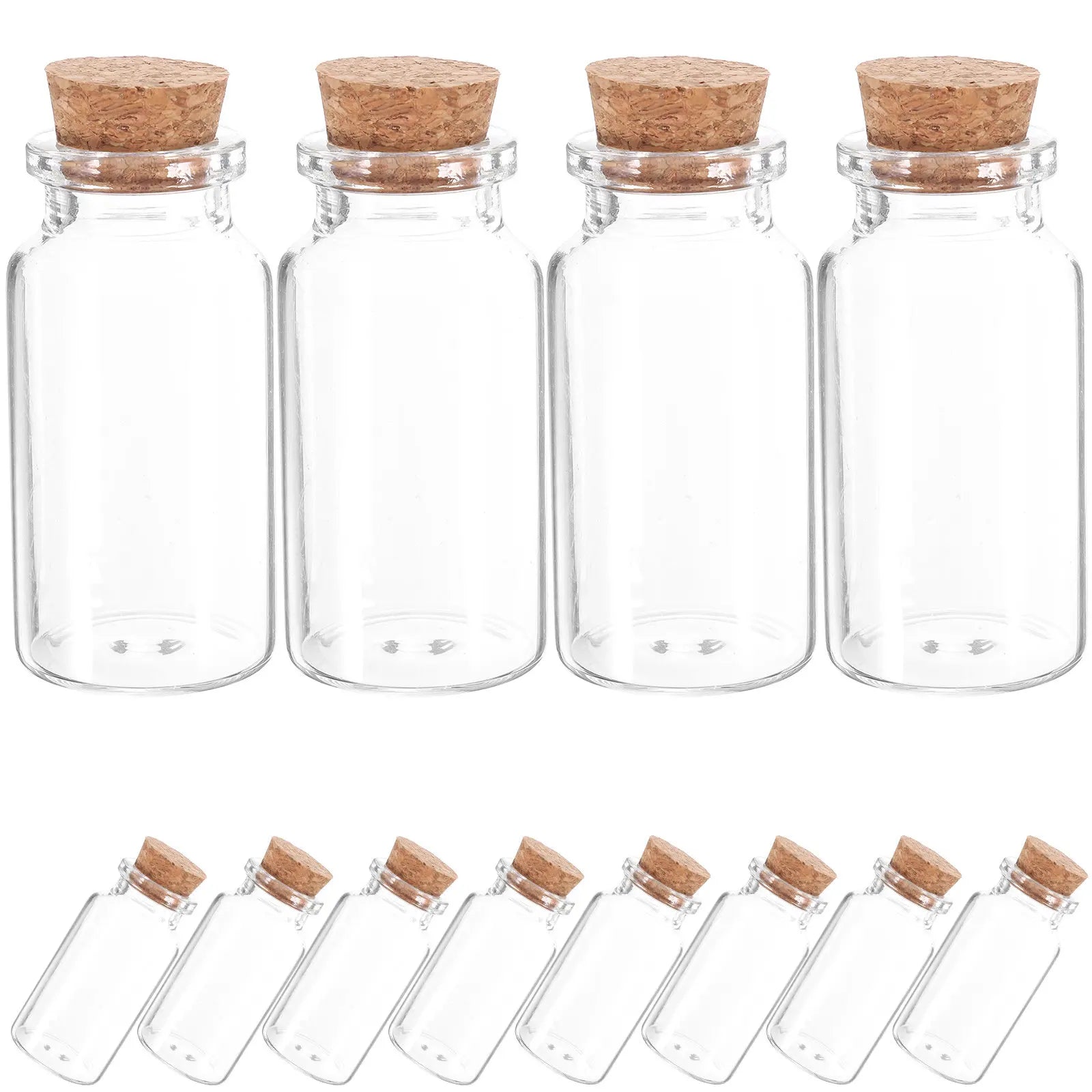 12Pcs Small Glass Bottles with Cork Lids Exquisite Craftsmanship Mini Jars for Dried Flowers Tea Candies Kitchen Storage Art Qme