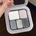 Five Color Eyeshadow Palette Gray White Smoky Makeup Matte Pearlescent Silkworm Brightening Fine Shimmer High Pigmented Plate Qme 07