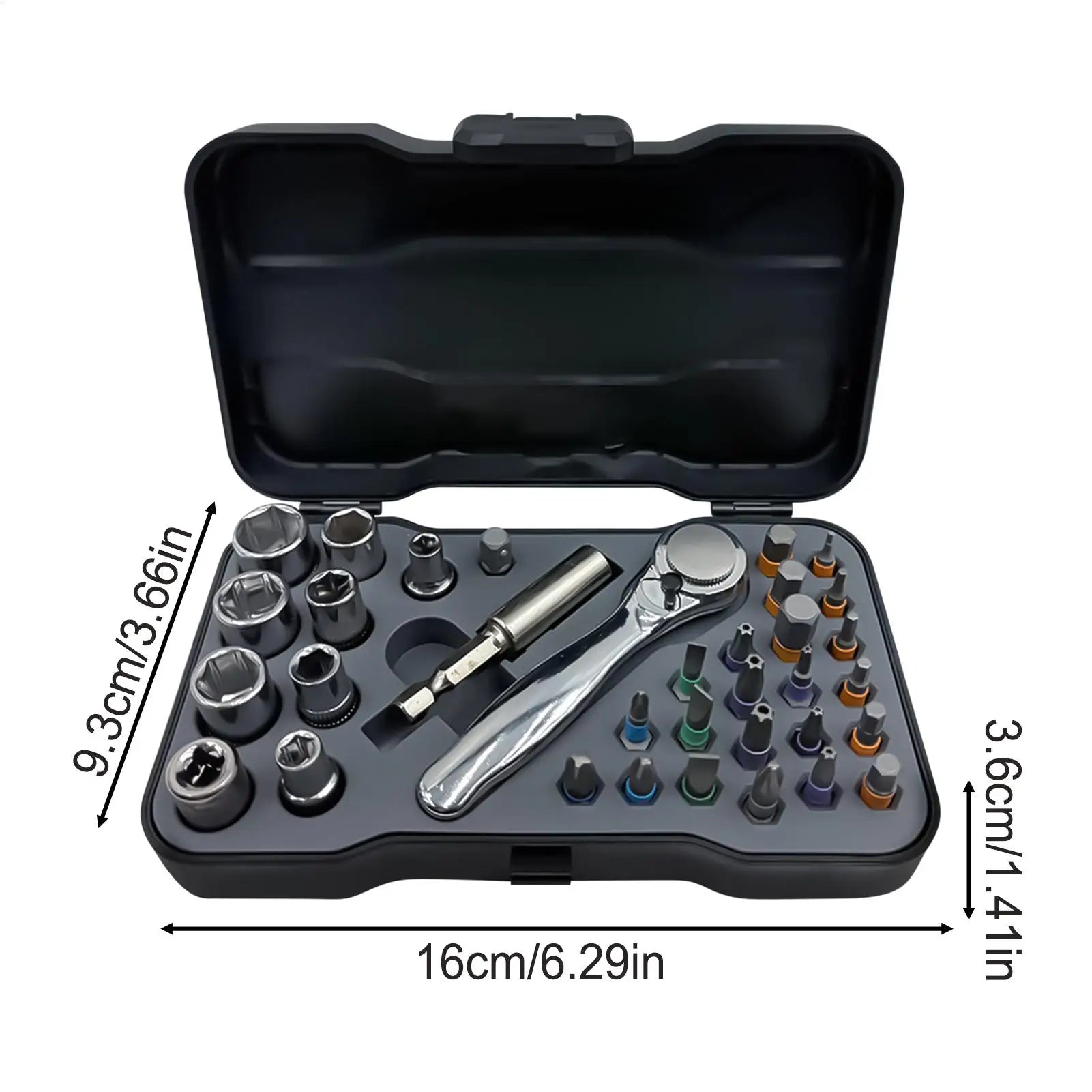 Magnetic Ratchet Screwdriver Set 34-In-1 Portable Multi-Bit Universal Switchable Repair Tool Kit For Electronics DIY Projects Qme