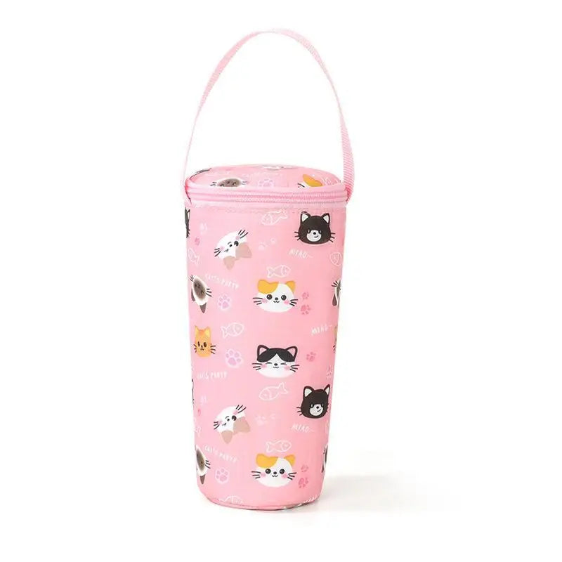 Cute Cartoon Insulated Water Bottle Carrier Bag Waterproof Fabric Qme B