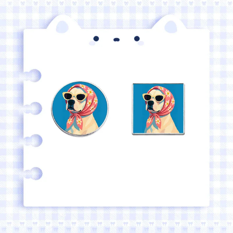 Cute Cartoon Labrador Dog Enamel Pin Lovely Pet Puppy Metal Brooch For Backpack Clothes Decor Collection Creative Holiday Gifts Qme