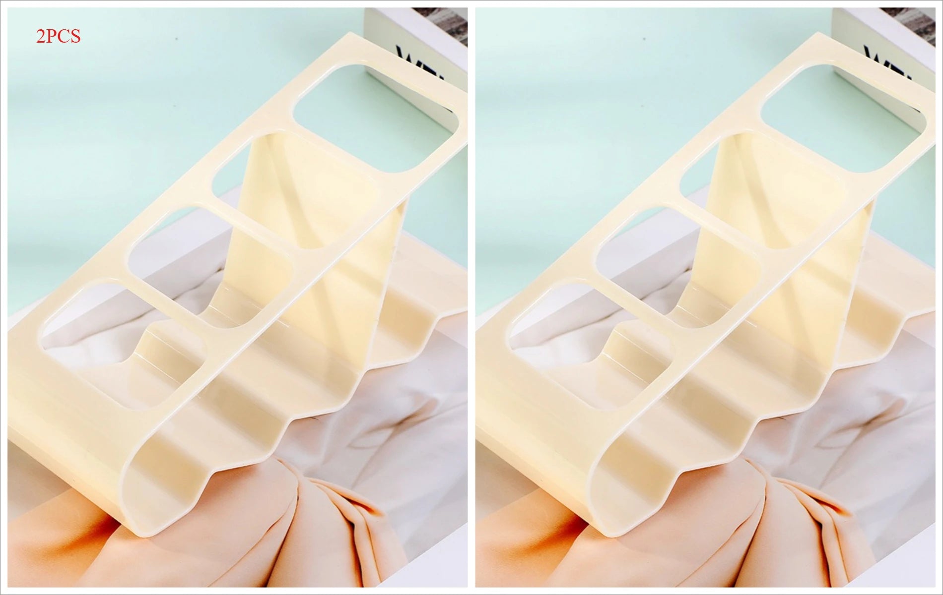 Home Storage Rack Remote Control Holder AC TV Plastic Desktop Qme White-2PCS