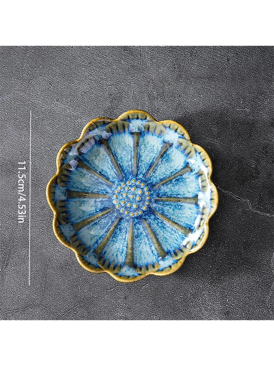 Ceramic Petal Shaped Jewelry Tray Simple Irregular Plate Storage Qme B