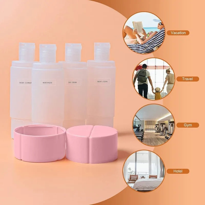 4-in-1 Leak-proof Bottle 4 Travel Gym Camping Carry-on Toiletries Qme