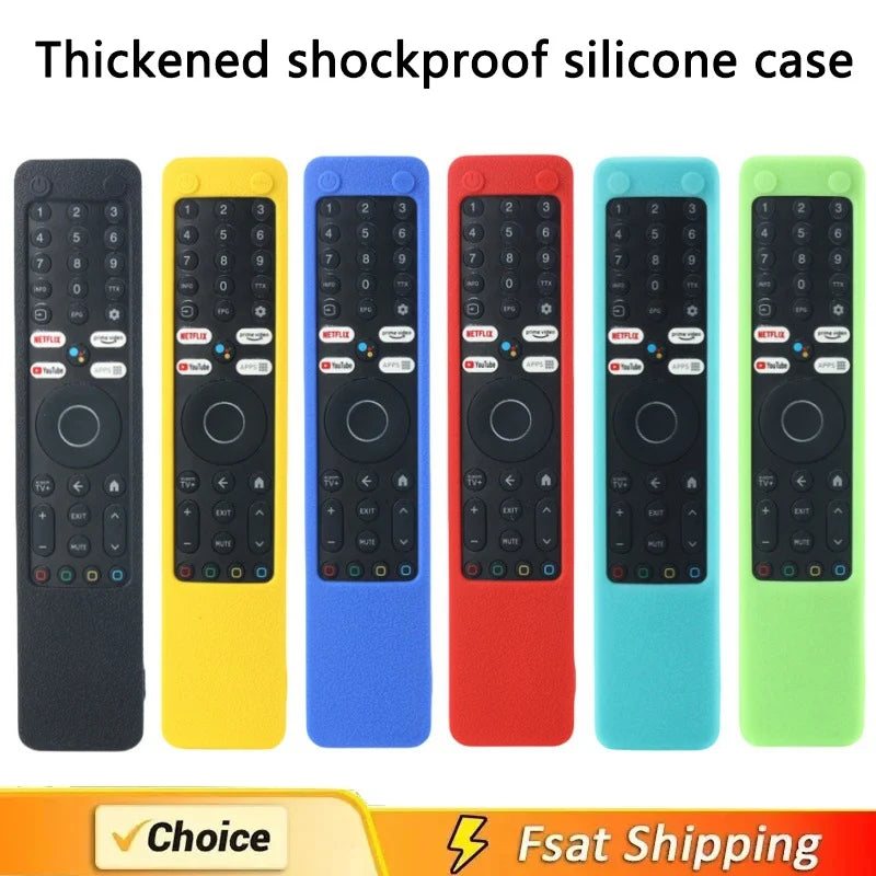 For Xiaomi XMRM-ML Silicone TV Remote Cover Anti-Drop Protective Case Anti-Scratch Protective Skin Sleeve with Anti-lost Lanyard Qme