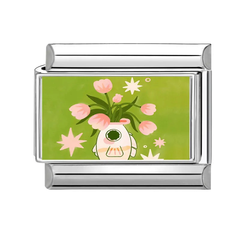 2025 Cute Pumpkin Dogs Orange Cats Italian Charm Links Fit Bracelet