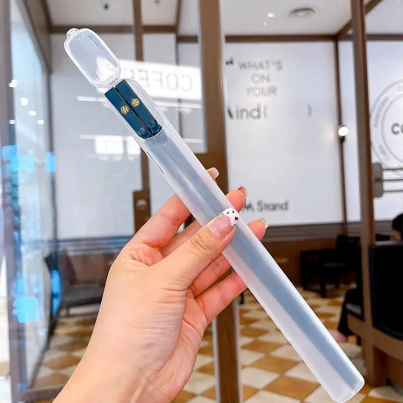 Portable Japanese Chinese Chopsticks Sushi Non-slip Sticks Reusable Qme Dark blue