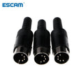 ESCAM 3 Pcs DIN Male Plug Wire Connector with Plastic Handle Cable Connector 5 Pin with Plastic Handle Qme Default Title