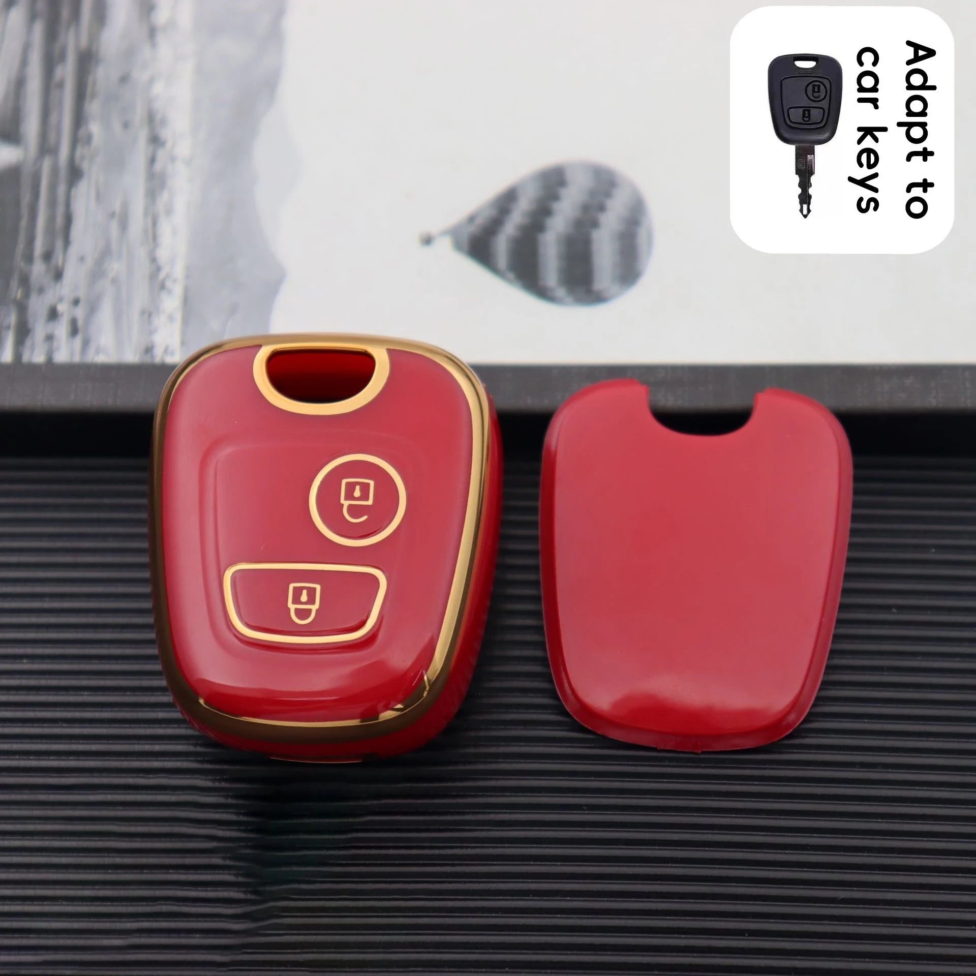 Car Remote Key Protection Case Suitable Smart Chain Cover Logo 307 Qme Red