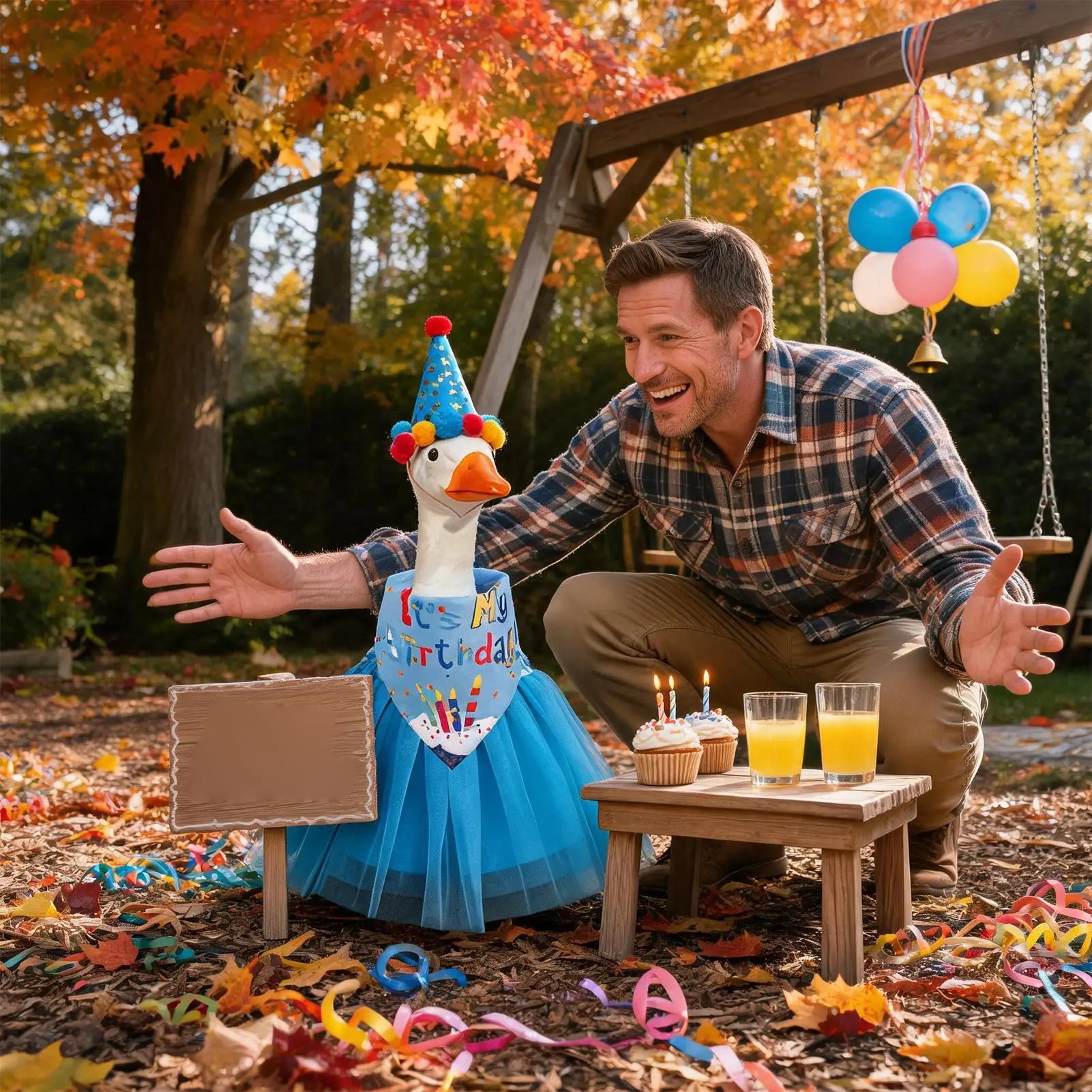 Birthday Party Porch Goose Outfit 23-Inch Cute Funny Decorative Qme