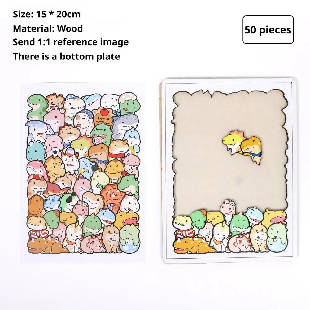 50pcs Wooden Cat Puzzles Animal Wooden Puzzle Stacking Toys Educational Puzzle For Kid Boys Girls Gifts Decoration Painting Qme