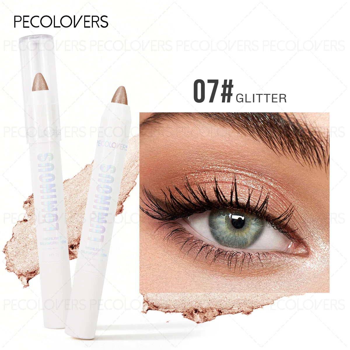 Single Fine Shimmer Eyeshadow Stick Brighten Ash Brown Travel Qme 07