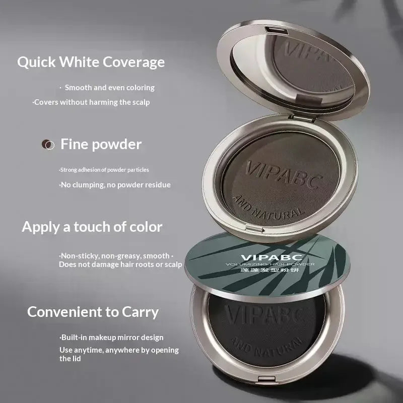 Black Brown Sweat Proof Hair Powder Instant Gray Coverage Fluffy Qme