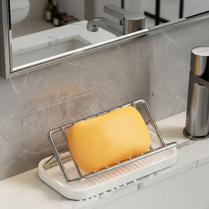 Stainless Steel Soap Rack Kitchen Bathroom Sink Shelf W Drainage Tray Qme
