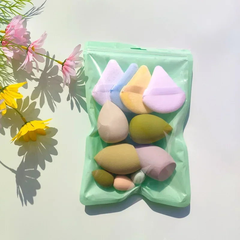 11 Cosmetic Puff Makeup Sponge Blender Beauty Egg Foundation Sponges Qme 11Pcs Green