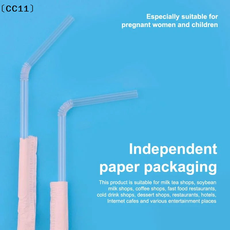 100 300 Disposable Drinking Straw Transparent Plastic Milk Smoothie Qme