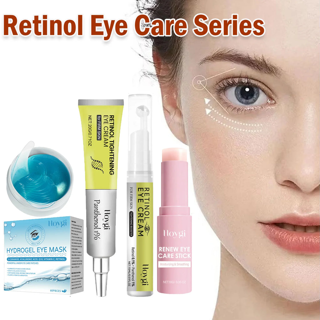 Retinol Eye Care Series Anti-Wrinkle Eye Cream Serum Stick & Patches For Dark Circles Wrinkles Firming Moisturizing Eye Care Qme