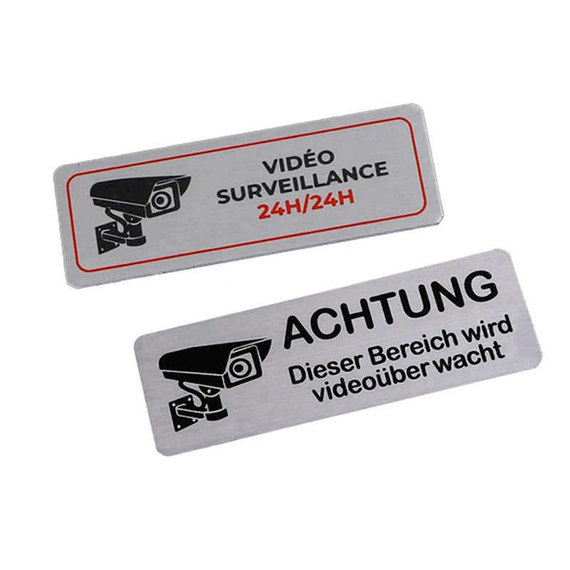 Aluminum Watch Video Surveillance Warning Sign Private Camera Qme