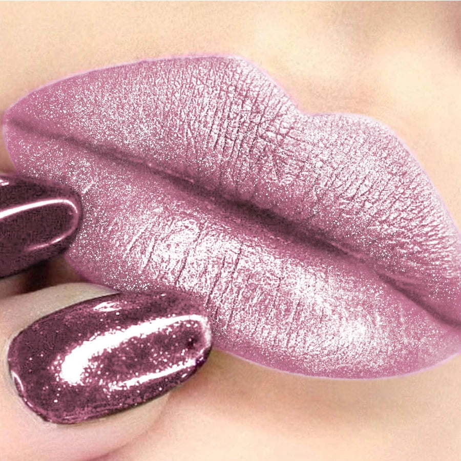 3 Colors Glitter Shiny Metallic Lipstick Pearlescent Pigmented Lip Qme