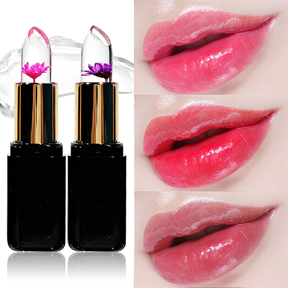 HISYI Flower Jelly Lipstick Magic Temperature Change Lip Balm Qme