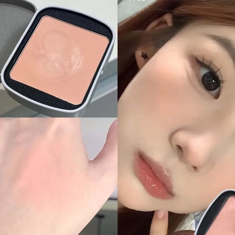 HERORANGE Delicate Smooth Blush Square Iron Box Monochrome Cream Qme HR738-3