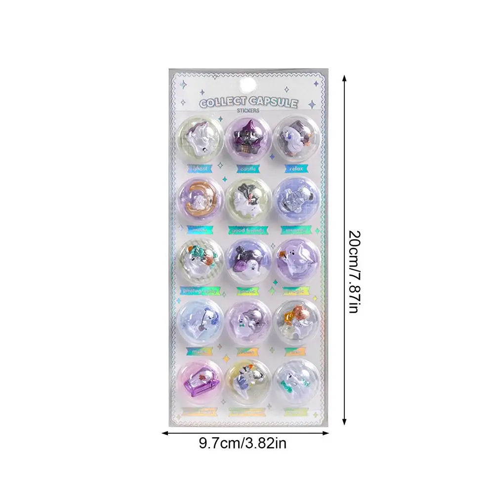 Cute 3D Stickers Embossed Stickers Decorations Journal Decals for Phone Case Notebook Planner Scrapbooking Laptop Craft Kids Qme 02