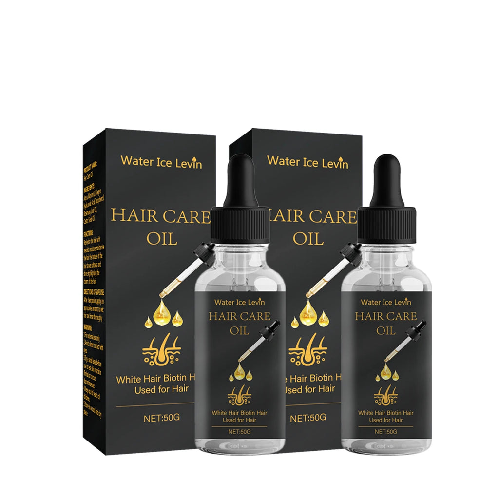 Hair Care Oil with Biotin - Fights White Hair & Boosts Moisture with Rosemary, Castor Oil, Collagen for Soft, Shiny Hair Qme Gold 30ml
