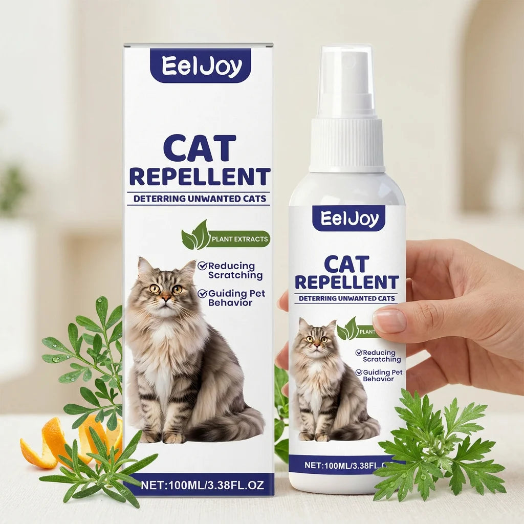 Plant Cats Repellent Spray Prevent Scratching Furniture & Unwanted Clawing Natural Scent Deterrent Pets Behavior Training Spray Qme