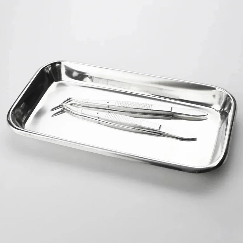 Kitchen Tray Stainless Steel Square Storage Nail Tattoo Dental Qme