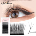 NATUHANA 3D W Shape Lashes Premade Volume Fan Lash Extensions Natural Qme LU 0.07mm 10mm