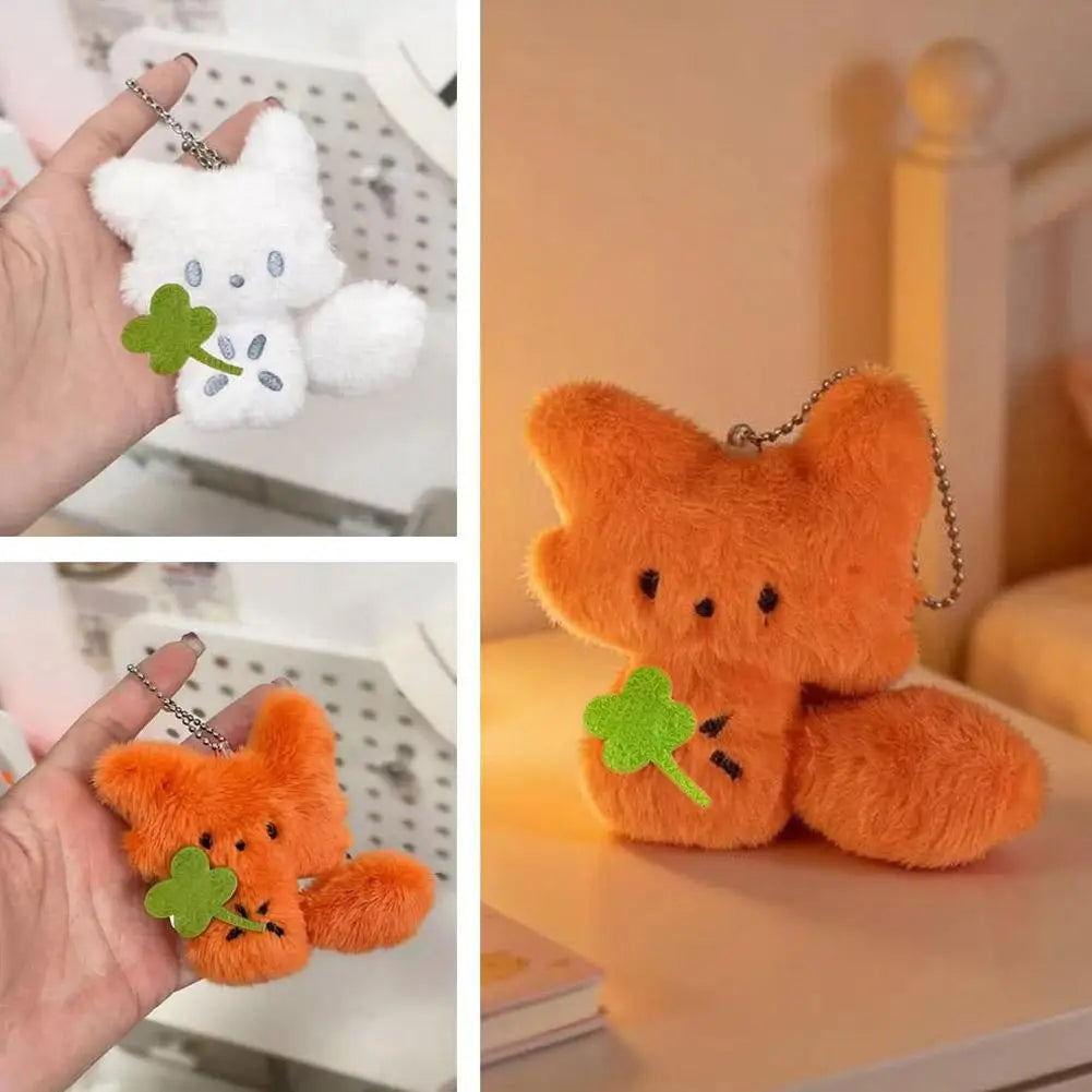Fox Plush Doll Keychain Cute Animal Pendant Nose Bag Hanger Couple Qme