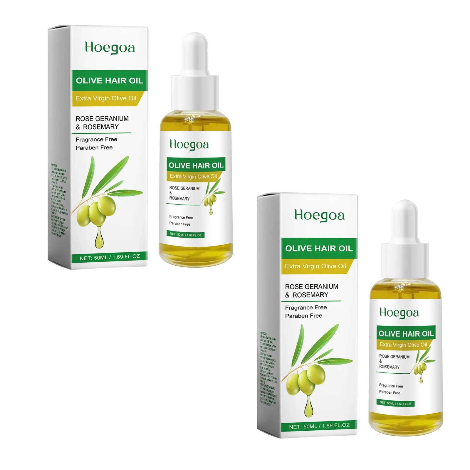 Olive Hair Oil Strengthen Roots Enhance Thickness Damaged Repair Qme 2 X 50ml Boxed