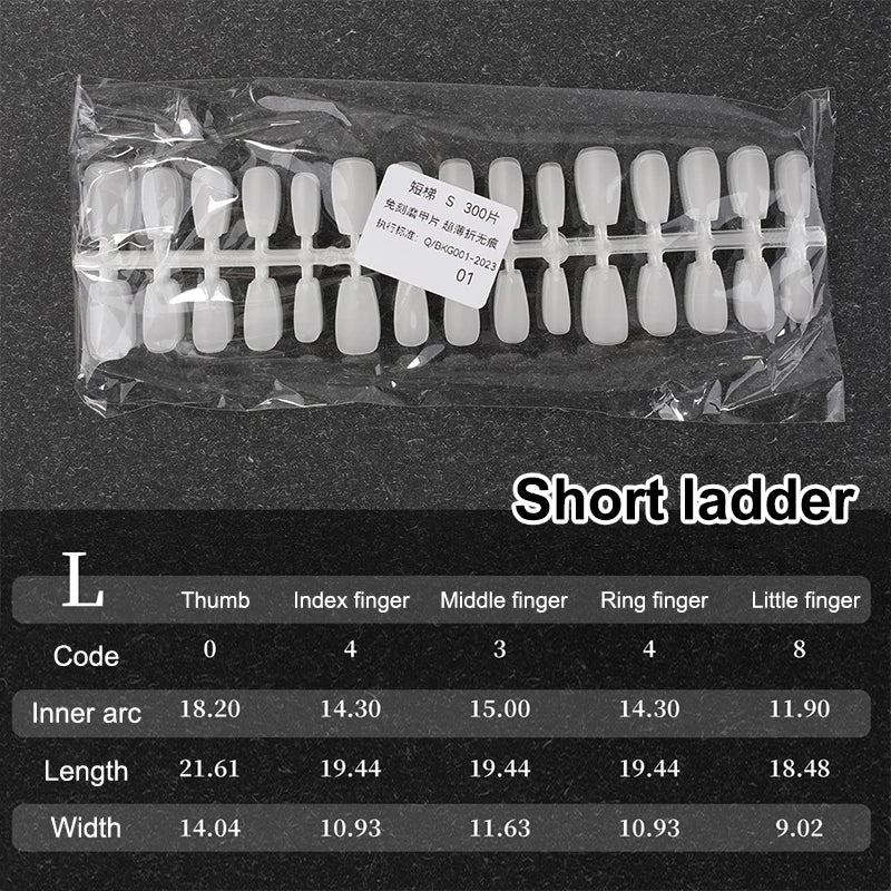 Bag Fake Nail Tips Matte Coverage Transparent False Nails Gel Qme A16