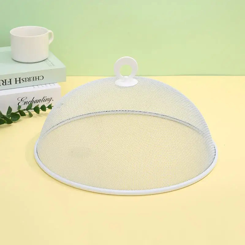 Mesh Food Cover Protective Round Shape Dish Lid Household Anti-flying Qme White