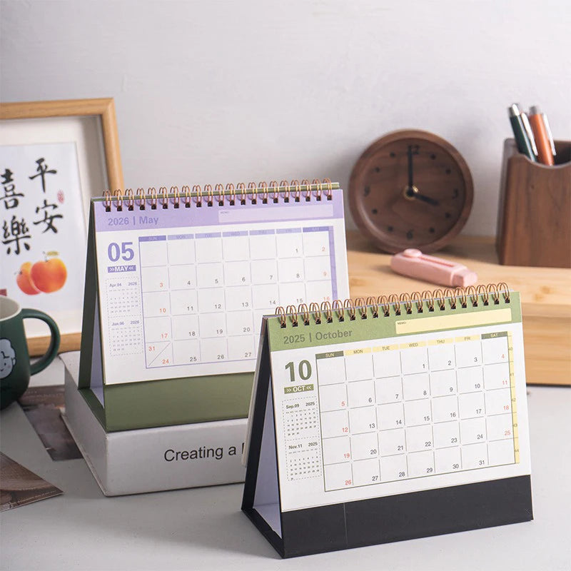 2026 Mini Desk Calendar Simple Creative Desktop Ornaments Calendar Plan Punch Card Calendar Notepad Calendar Anniversary Gift Qme