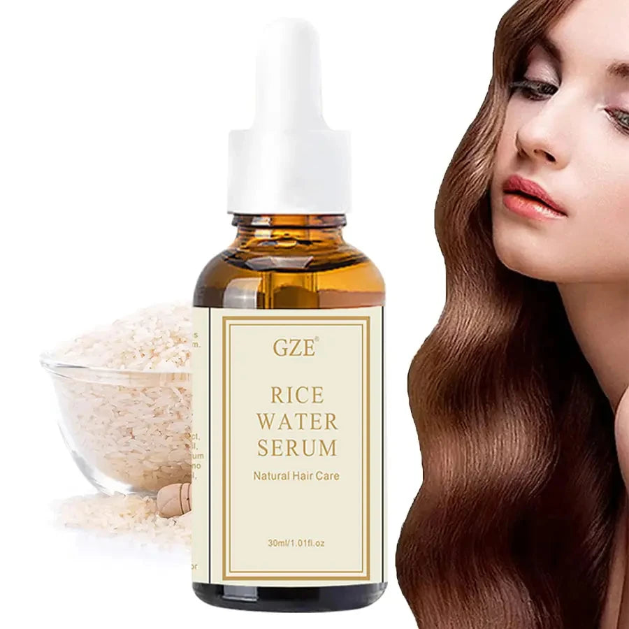 GZE Organic Rice Water Serum For Hair Gr th, Skincare, Rice Water Essential Oil Revitalize and Strengthen Hair for Men and Women Qme