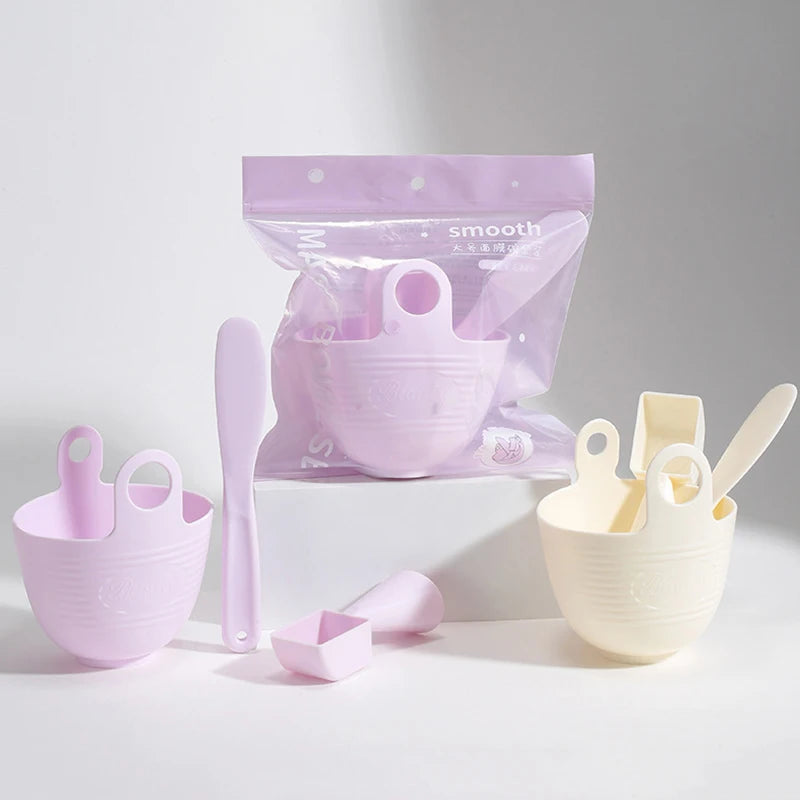 3 Silicone Mask Brushes Bowl Measuring Cup DIY Powder Seaweed Tools Qme