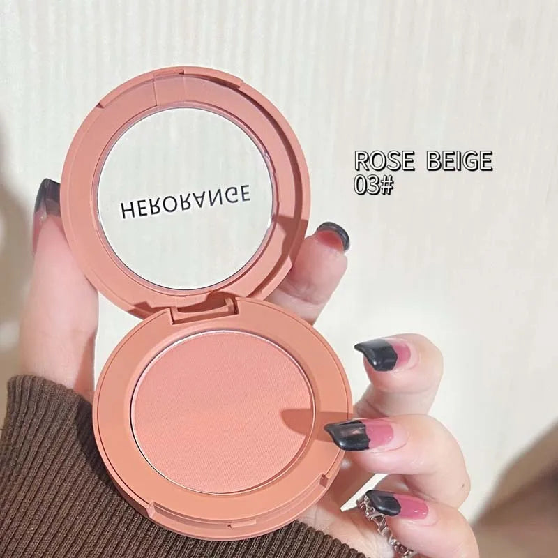 HERORANGE Monokrom Serbuk Blush Waterproof Long-lasting Peach-orange Qme HR402-03